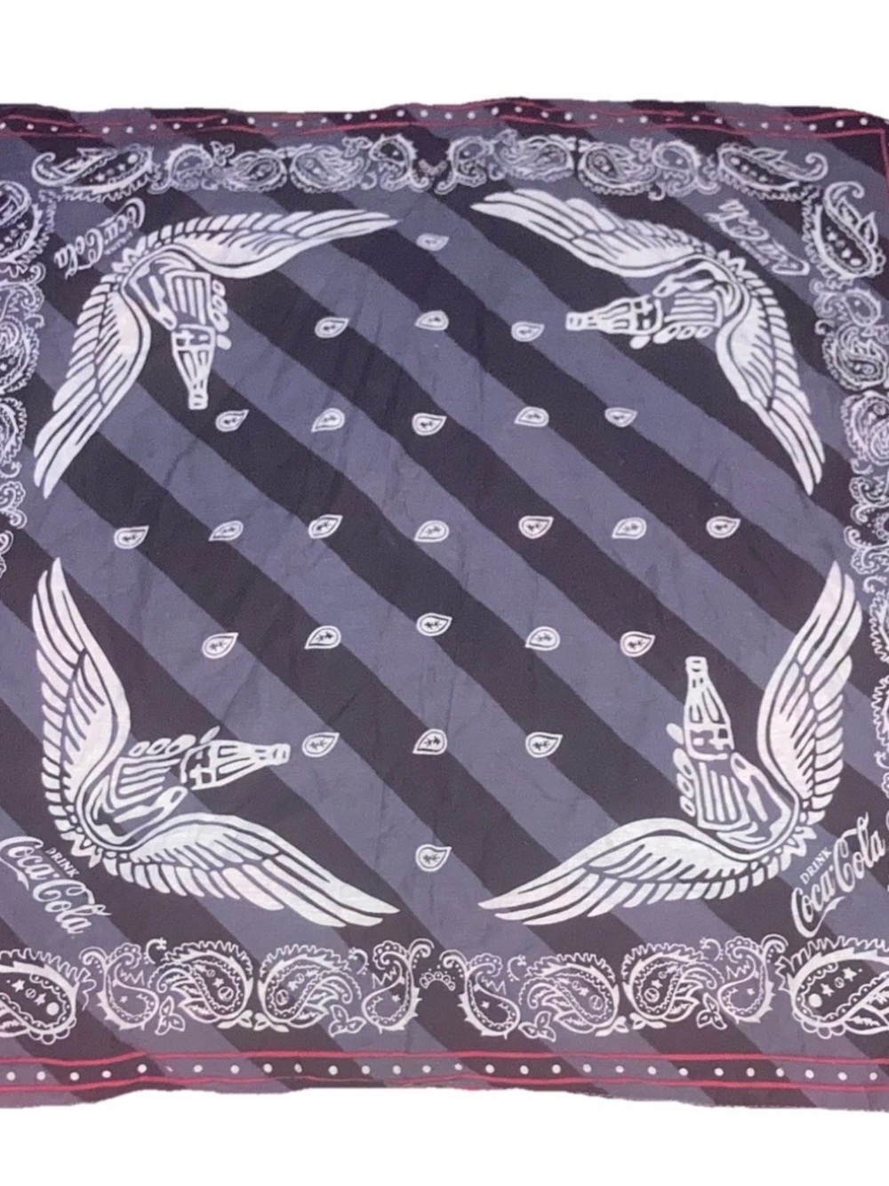 Coca-Cola Black & Gray Winged Bottle Bandana